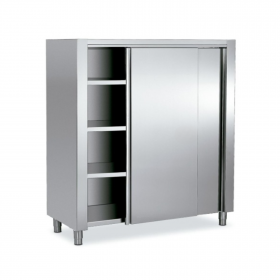 Armoire de rangement en inox avec portes coulissantes – 1500 x 500 x 1800 mm - modèle déclassé suite choc