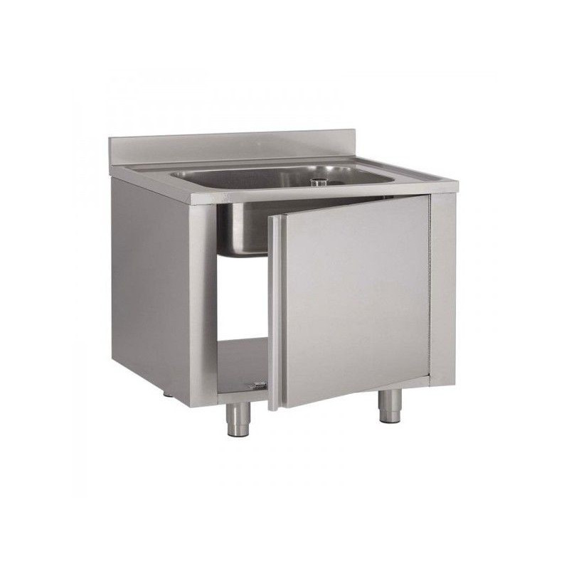 Plonge 1 bac sur placard - 700 x 700 mm