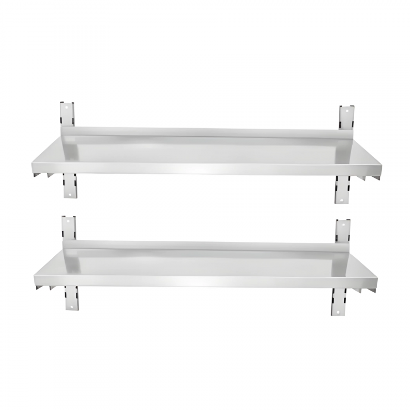 Étagère murale inox double