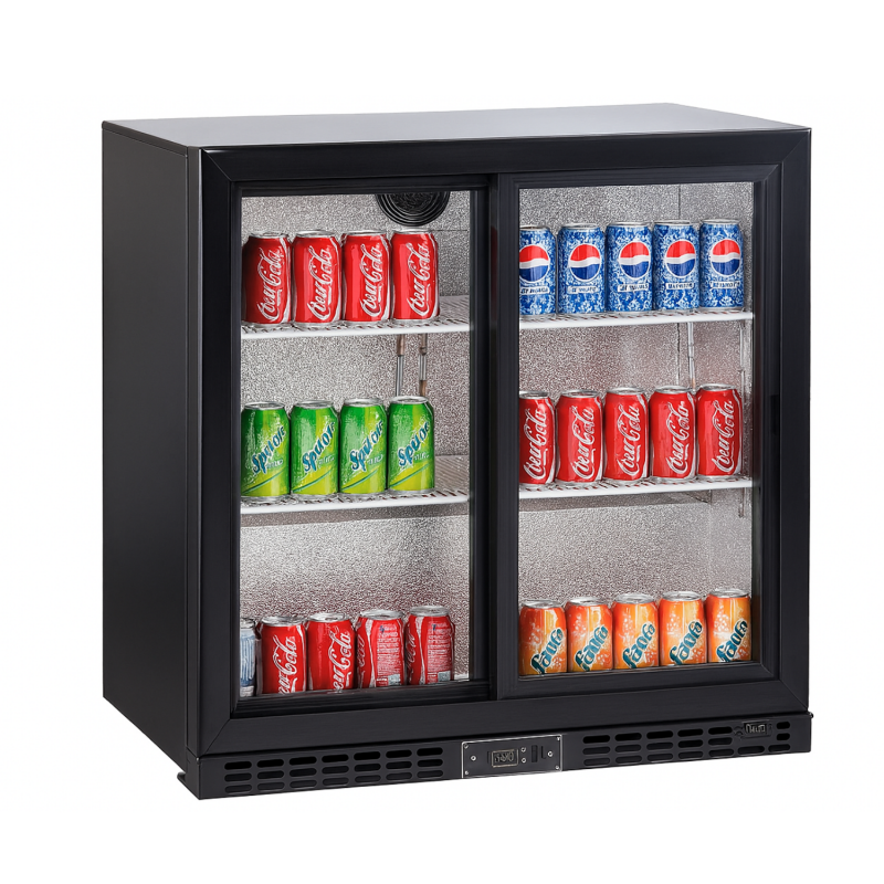 Arrière bar réfrigéré 2 portes vitrées coulissantes - modèle déclassé suite choc