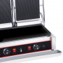 Grill contact électrique panini double plaques sup rainurées inf lisse