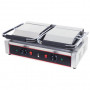 Grill contact électrique panini double plaques sup rainurées inf lisse