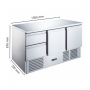 Table desserte réfrigérée 2 portes -2 tiroirs - inox