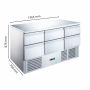 Table desserte réfrigérée 6 tiroirs - inox