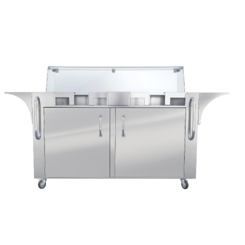 Chariot à Crêpes 2 Crêpières - Inox avec Rangement